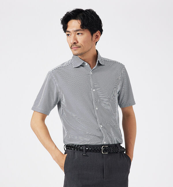 ABAHOUSE「トリコットサッカー 半袖シャツ」|シャツ・ブラウス|ブルー系その他1