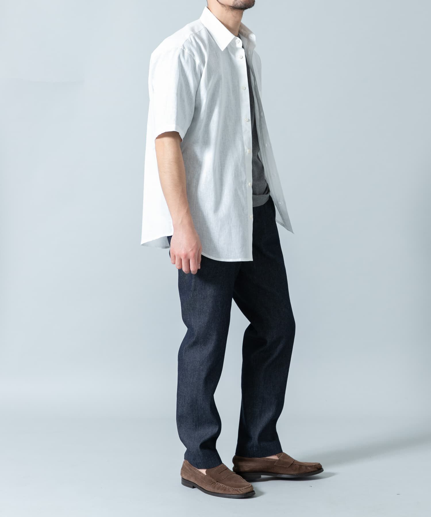 URBAN RESEARCH ROSSO「『XLサイズあり』リラックスコットンリネンレギュラーカラー半袖シャツ」|シャツ・ブラウス|