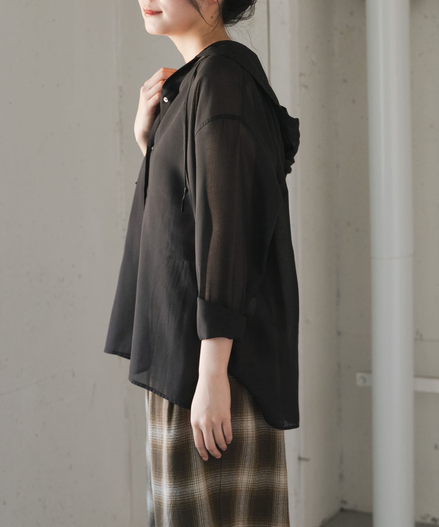 URBAN RESEARCH DOORS「FORK&SPOON　シアーフーディーシャツ」|シャツ・ブラウス|