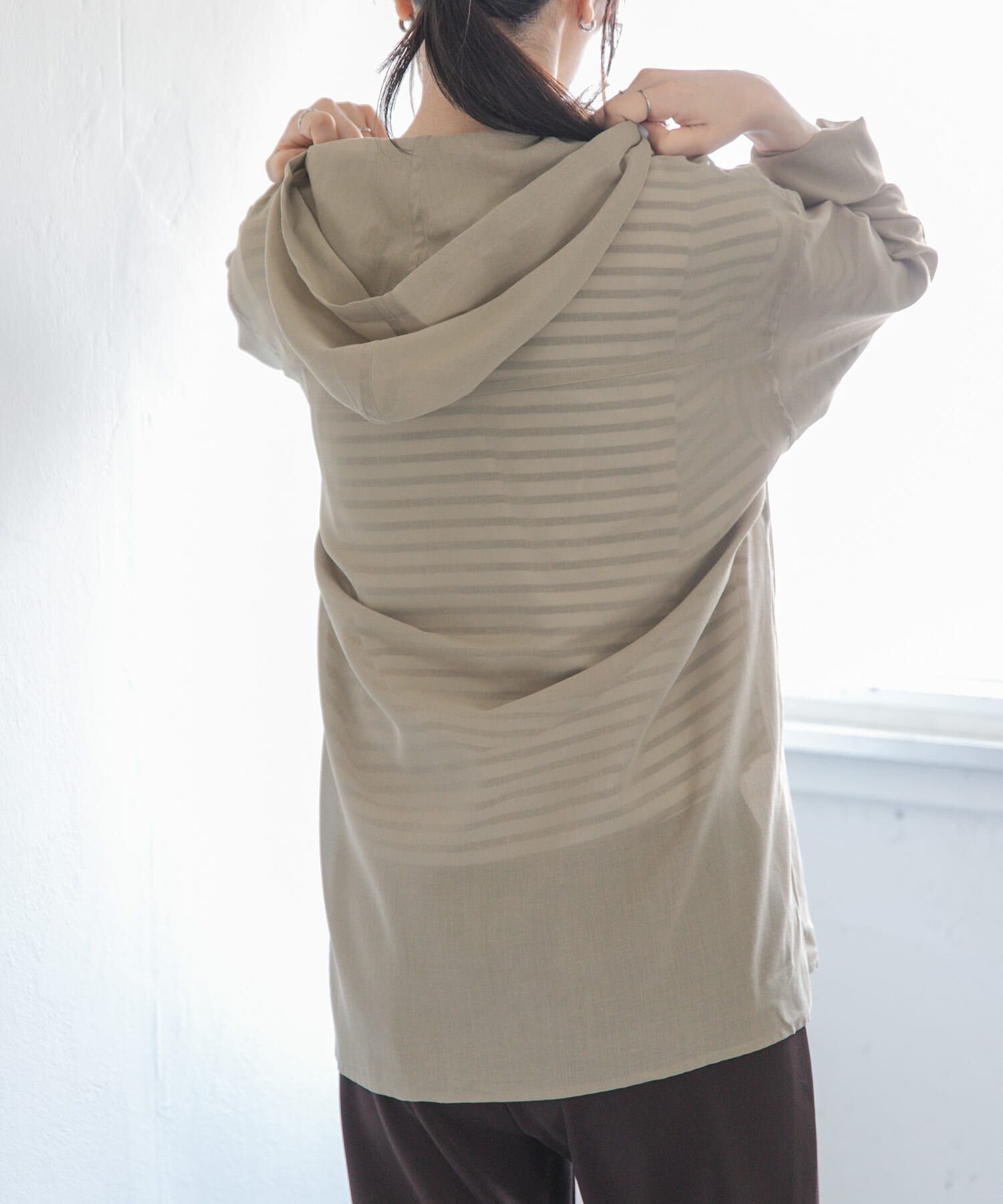 URBAN RESEARCH DOORS「FORK&SPOON　シアーフーディーシャツ」|シャツ・ブラウス|