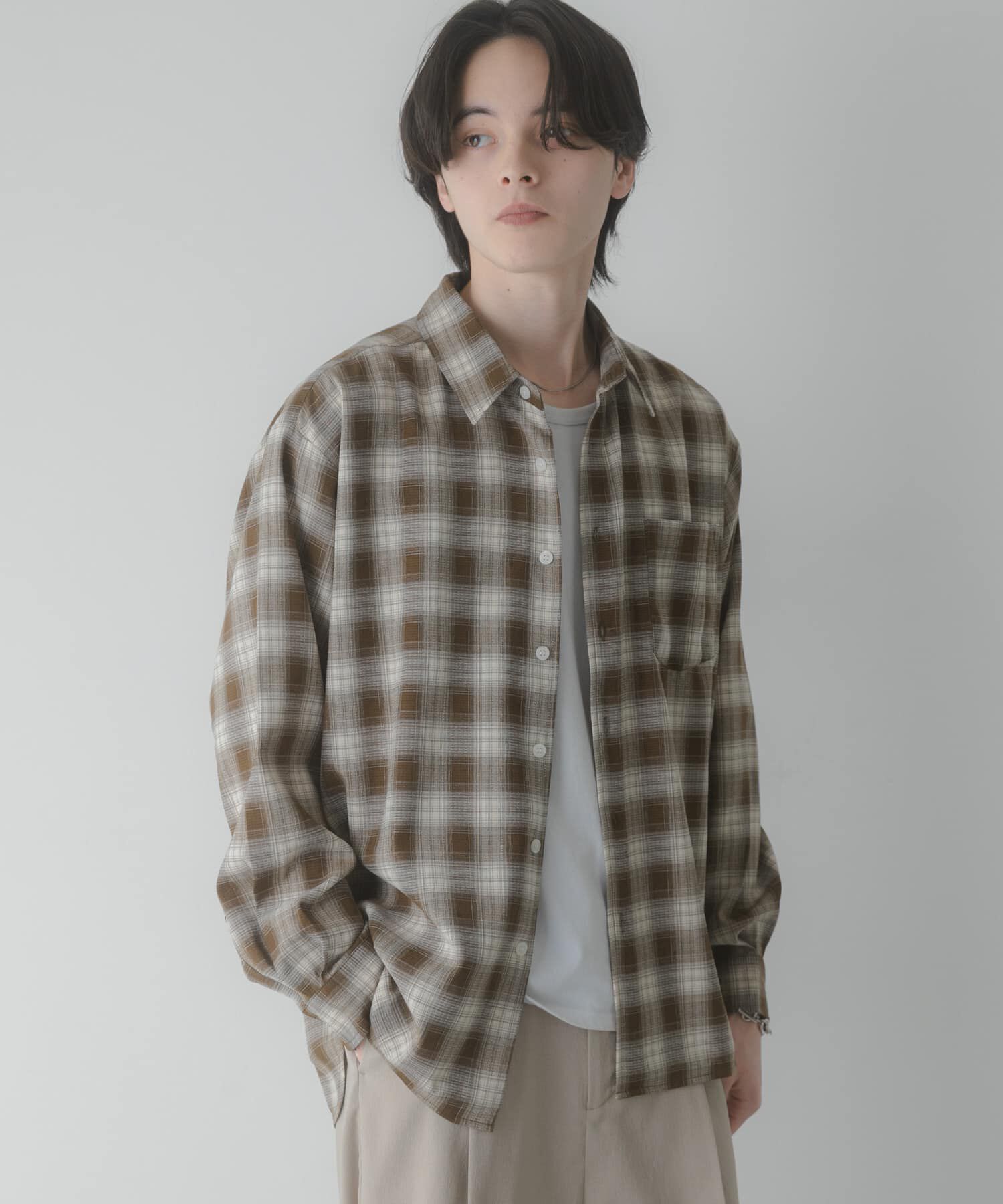 SENSE OF PLACE by URBAN RESEARCH「マドラスチェックロングスリーブシャツ」|シャツ・ブラウス|