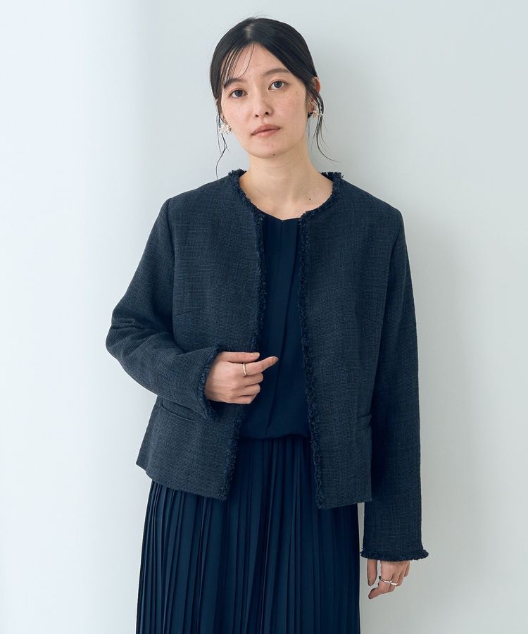 YECCA VECCA「ツイードジャケット」|テーラードジャケット|Navy