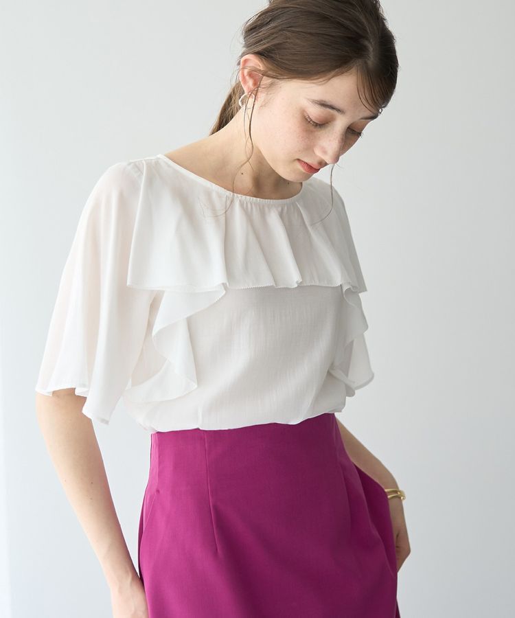 YECCA VECCA「ラッフルシアーブラウス」|シャツ・ブラウス|