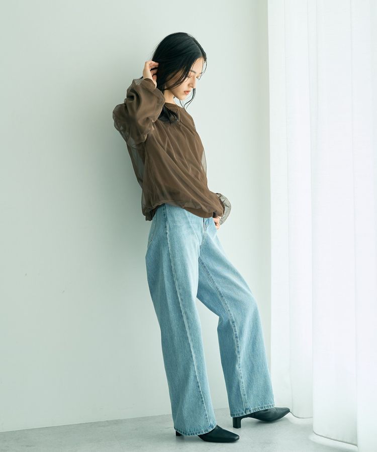 YECCA VECCA「ルーズストレートデニムパンツ」|デニム|