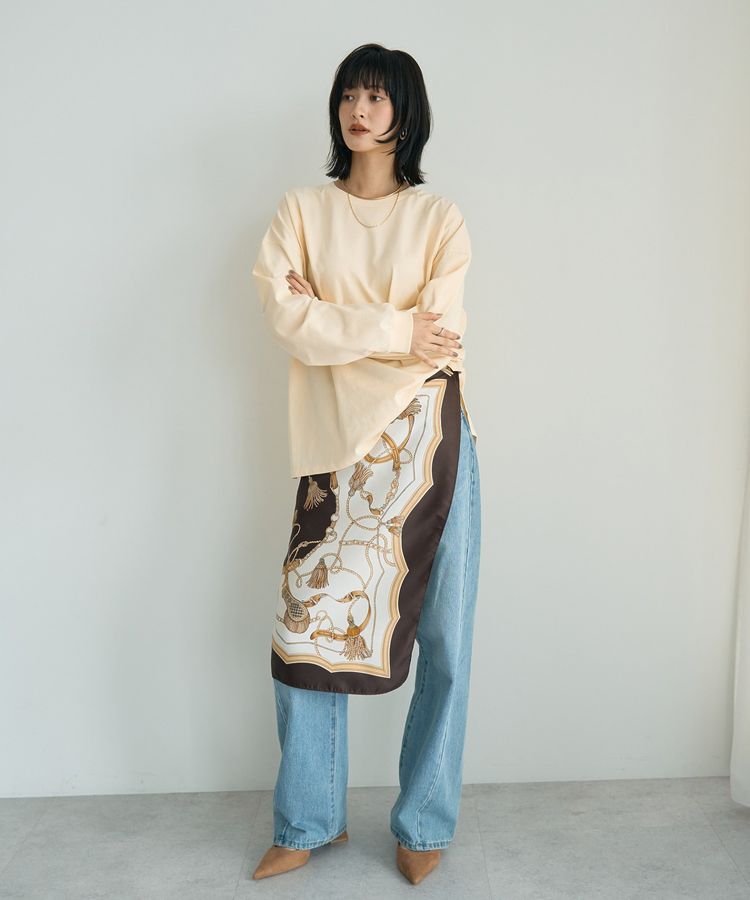 YECCA VECCA「ルーズストレートデニムパンツ」|デニム|