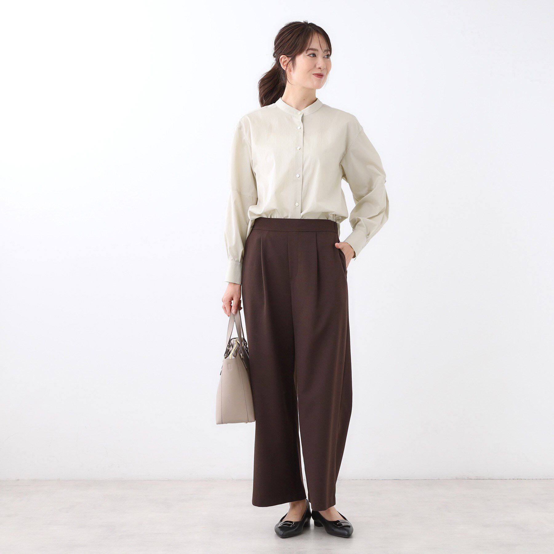 Reflect「【さらっと一枚で決まる／重ね着にもおすすめ◎】タックスリーブシャツブラウス」|シャツ・ブラウス|