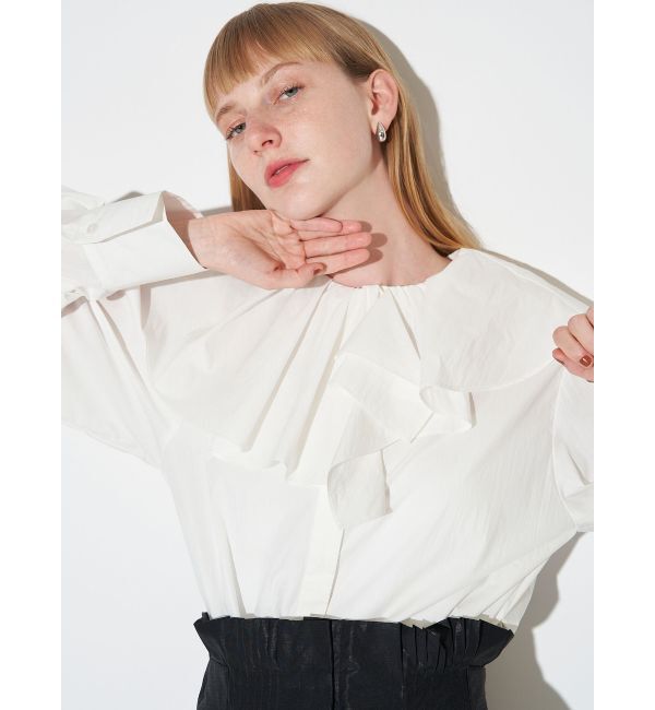 ELENDEEK「ASYME RUFFLE COLLER BL」|シャツ・ブラウス|