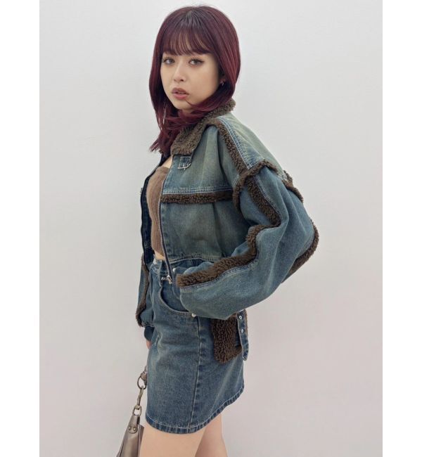 EVRIS「デニムボアミニスカート【セットアップ着用可能】」|スカート|