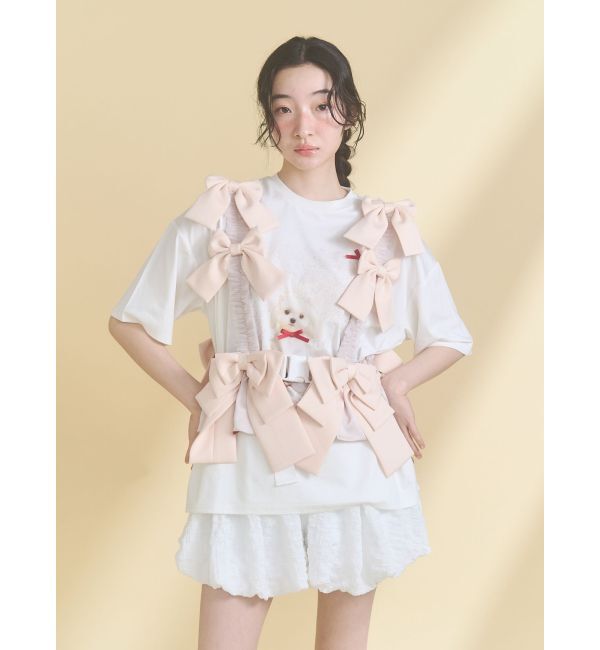 merry jenny「Tulle ribbon harness」|サスペンダー|ピンク