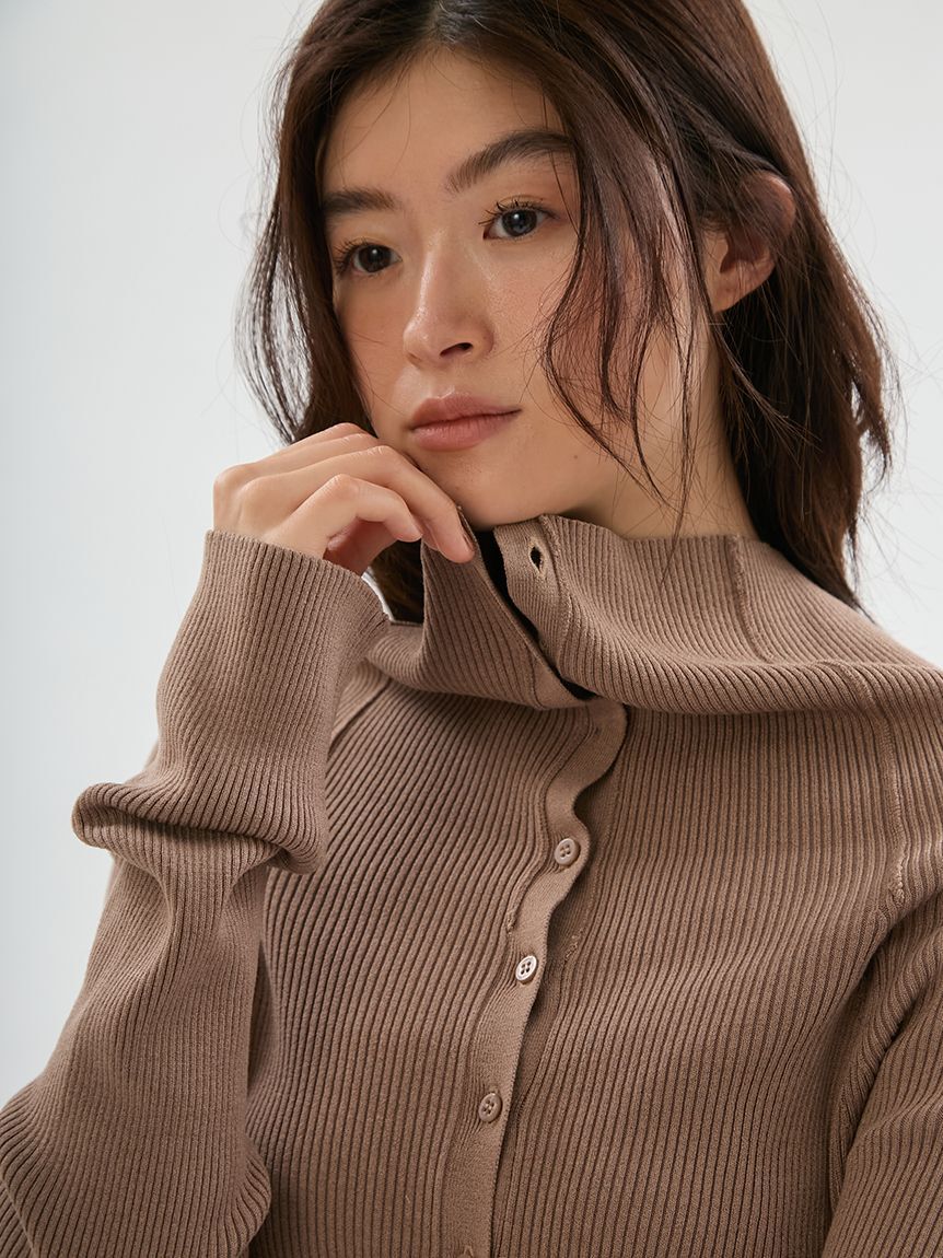 emmi atelier「オフショルカラーニットドッキングワンピース」|ワンピース|