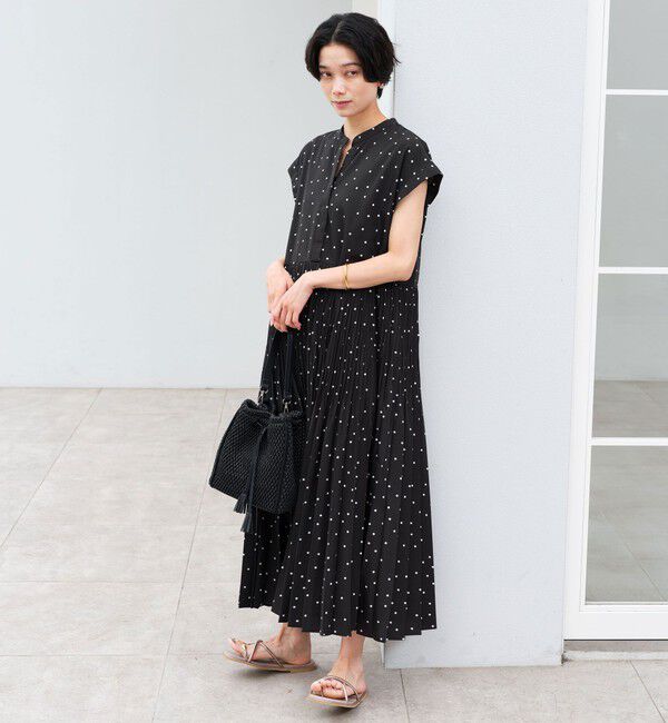 UNITED ARROWS green label relaxing「【結論シリーズ】全方位映えプリーツワンピ ドット 」|ワンピース|