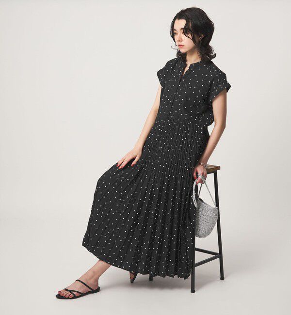 UNITED ARROWS green label relaxing「【結論シリーズ】全方位映えプリーツワンピ ドット 」|ワンピース|