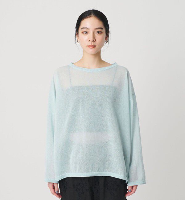 BEAUTY&YOUTH UNITED ARROWS「麻ブレンド ルーズ ボートネック ニットプルオーバー ウォッシャブル」|ニット・セーター|