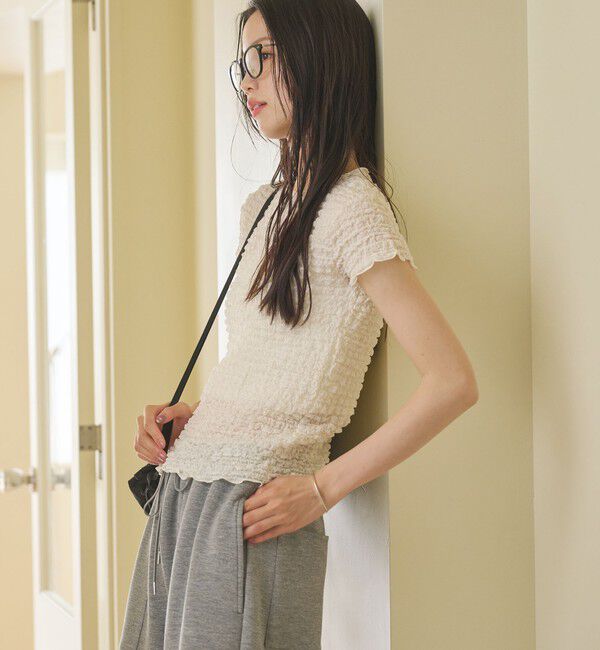 BEAUTY&YOUTH UNITED ARROWS「【WEB限定】シュリンクレース プルオーバー」|Tシャツ・カットソー|OFF WHITE