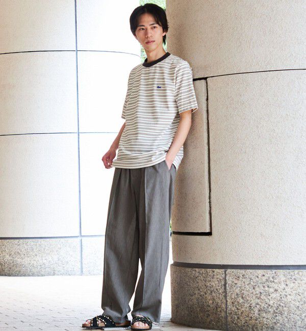 SHIPS「【SHIPS別注】LACOSTE: マイクロ ボーダー Tシャツ」|Tシャツ・カットソー|