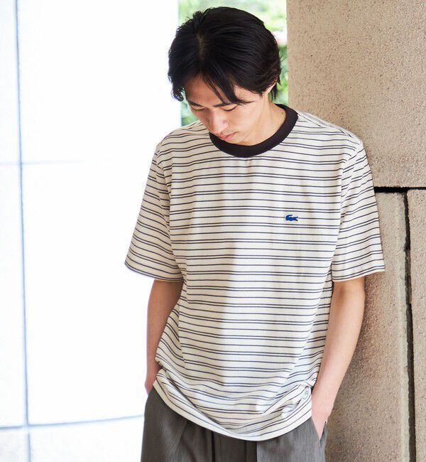 SHIPS「【SHIPS別注】LACOSTE: マイクロ ボーダー Tシャツ」|Tシャツ・カットソー|