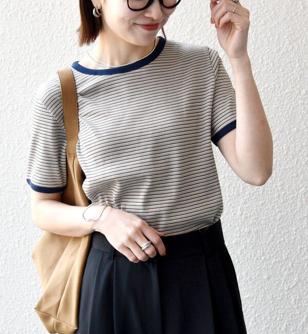 SHIPS any「Healthknit:〈洗濯機可能〉リブ ボーダー TEE」|Tシャツ・カットソー|