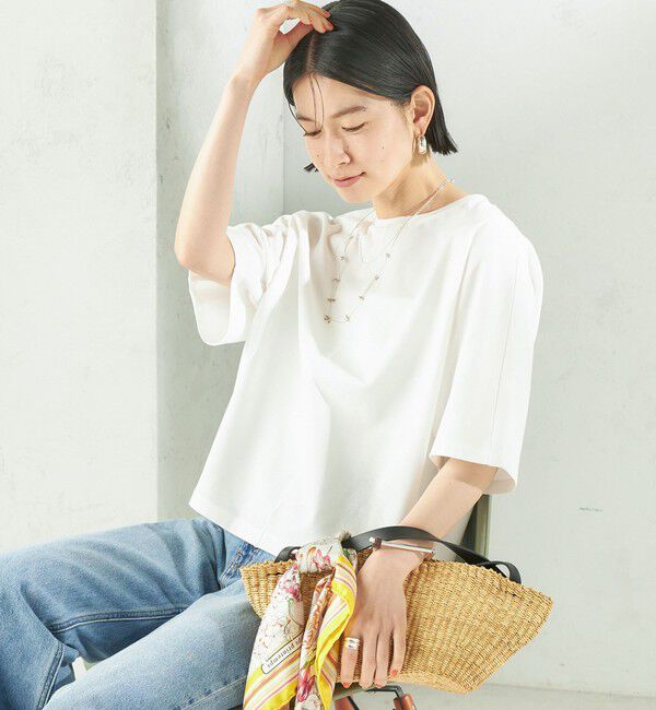 SHIPS for women「〈接触冷感/吸水速乾/洗濯機可能〉ハイゲージ ポンチ ドルマン カットソー」|Tシャツ・カットソー|