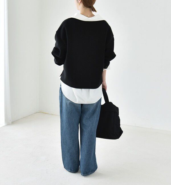 quaranciel「《予約》quaranciel:〈洗濯機可能〉ポンチ Vネック ルーズ プルオーバー」|スウェット・ジャージ|