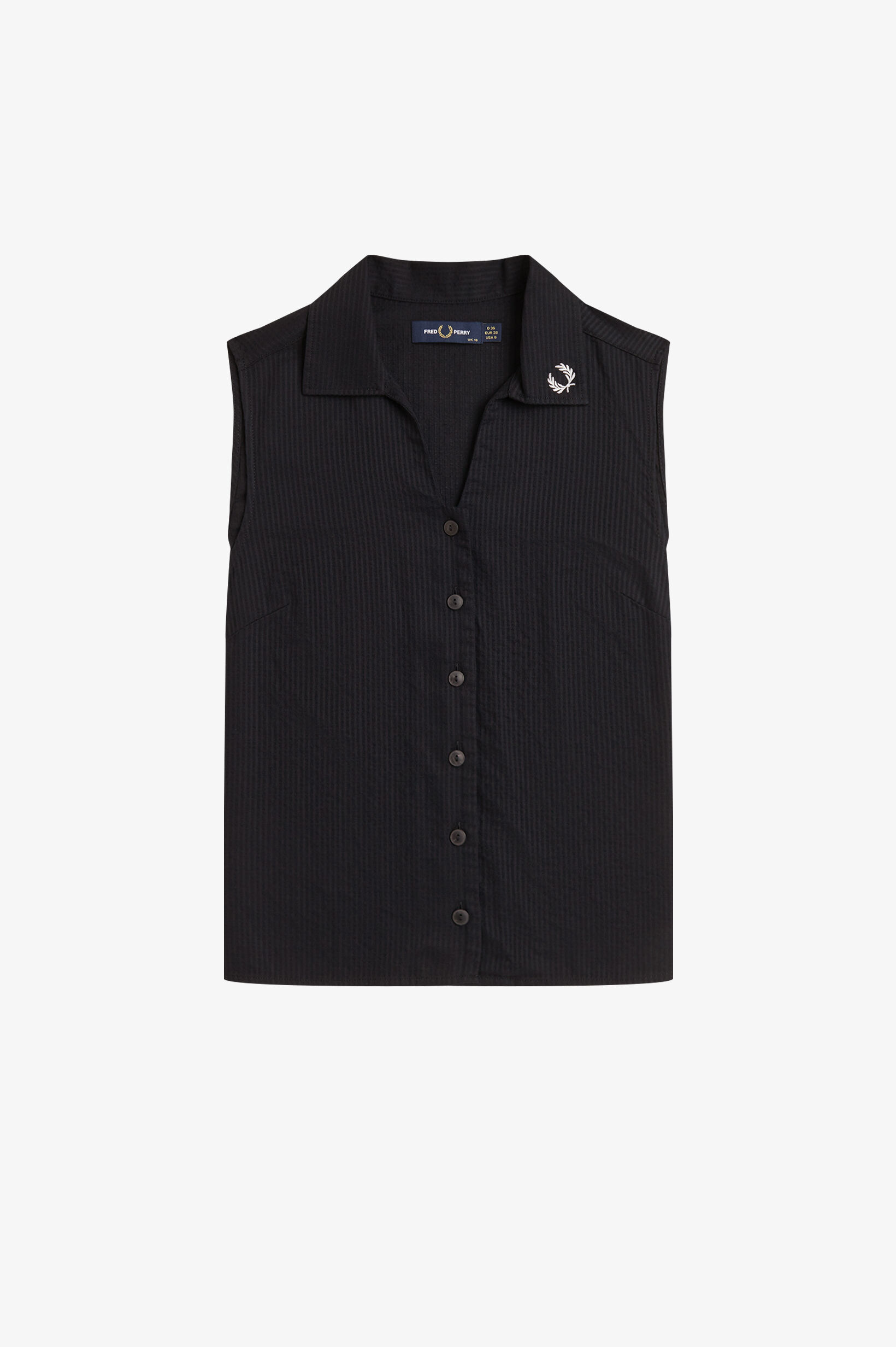 FRED PERRY 「Sheer Stripe Sleeveless Shirt／シアーストライプノースリーブシャツ」|シャツ・ブラウス|