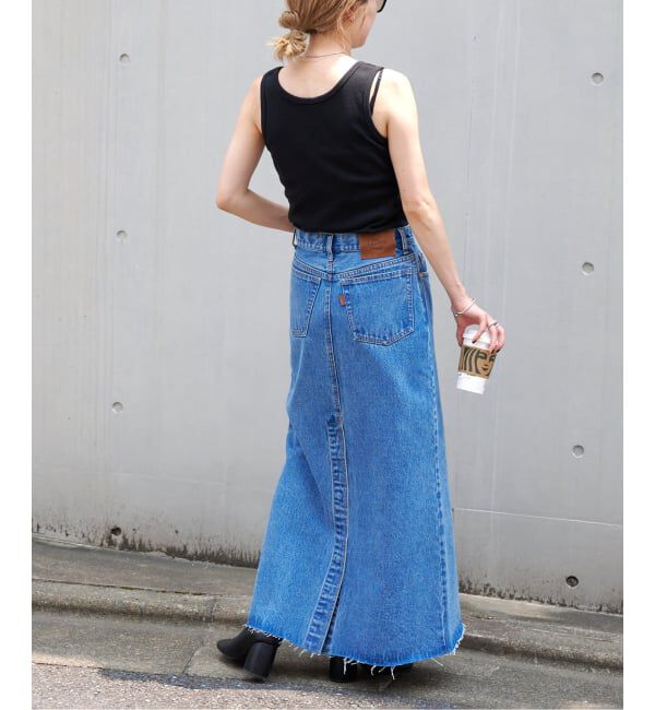 OUTDOOR PRODUCTS Usual Things「追加ULTデニムスリットリーンスカート」|スカート|