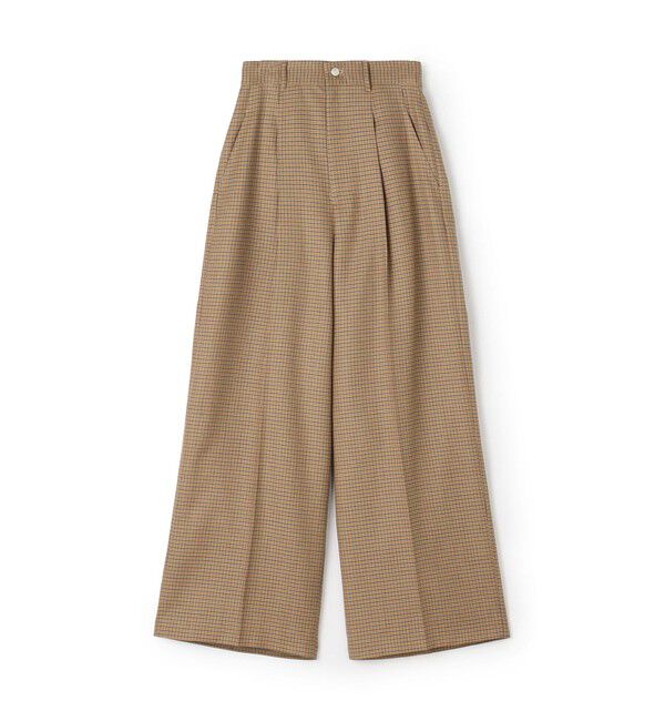 MACPHEE「ウールナチュラルストレッチ タックワイドパンツ」|その他|44 ベージュ系