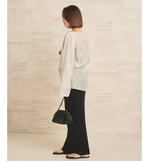 Plage「Silk mix stripe T ブラウス」|シャツ・ブラウス|