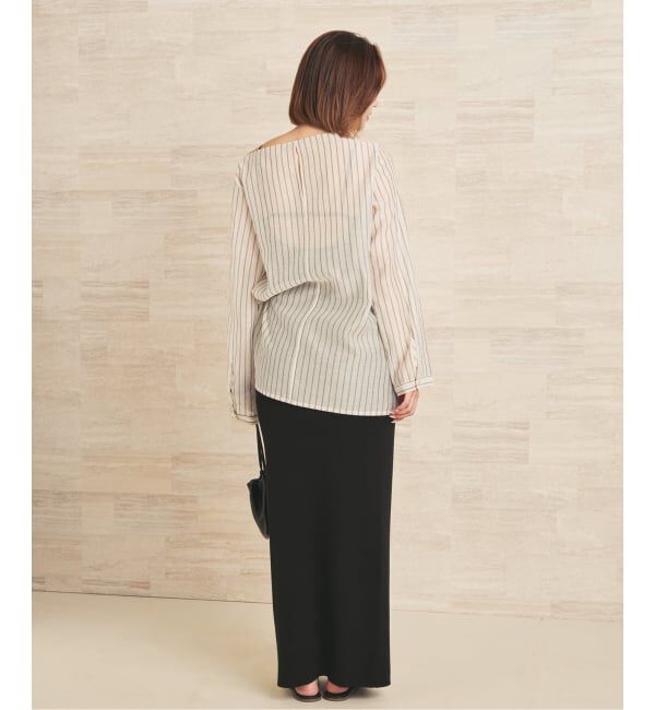 Plage「Silk mix stripe T ブラウス」|シャツ・ブラウス|