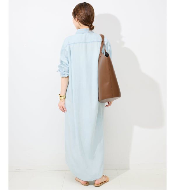 SLOBE IENA「《WEB限定/追加》デニムライクシャツワンピース」|ワンピース|