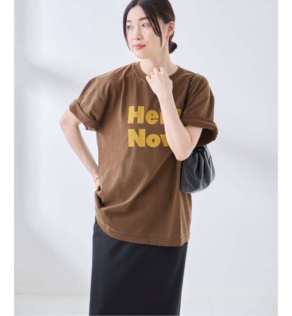 journal standard L'essage「【Here Now】ピグメントTシャツ」|Tシャツ・カットソー|ブラウン B