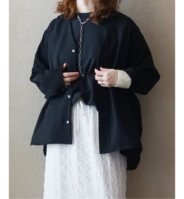 journal standard luxe「ドライメッシュ Vネックシャツ」|シャツ・ブラウス|ブラック