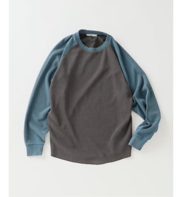JOURNAL STANDARD relume「《予約》フェードワッフル ラグラン ロンT」|Tシャツ・カットソー|ブルー A