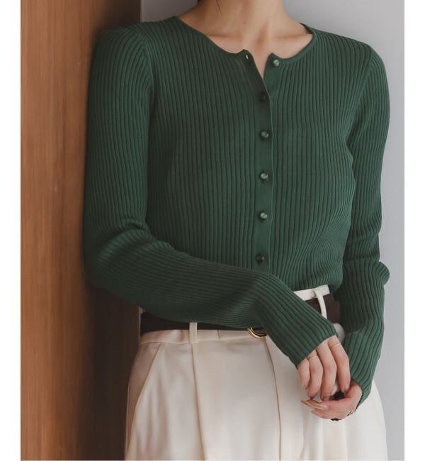 NOBLE「CO/SILK リブカーディガン」|カーディガン|
