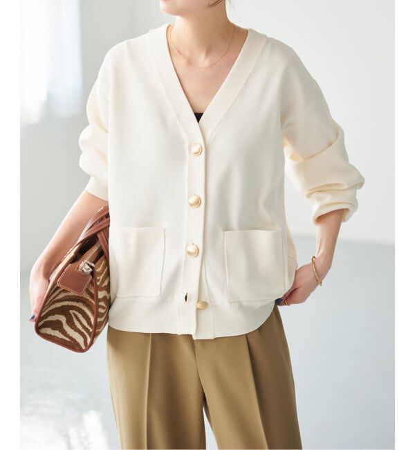 Spick and Span「《一部店舗+WEB限定》ウォッシャブルVネックカーディガン」|カーディガン|