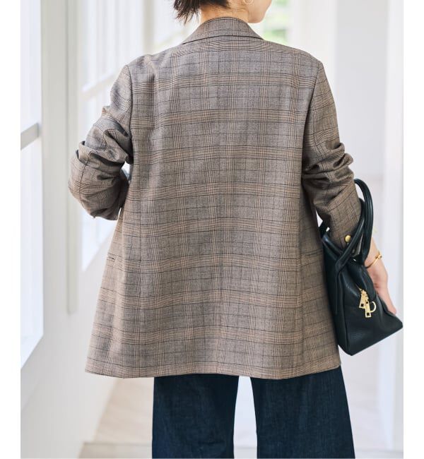Spick and Span「《セットアップ可 / 予約》ウールブレンドグレンチェックジャケット」|テーラードジャケット|