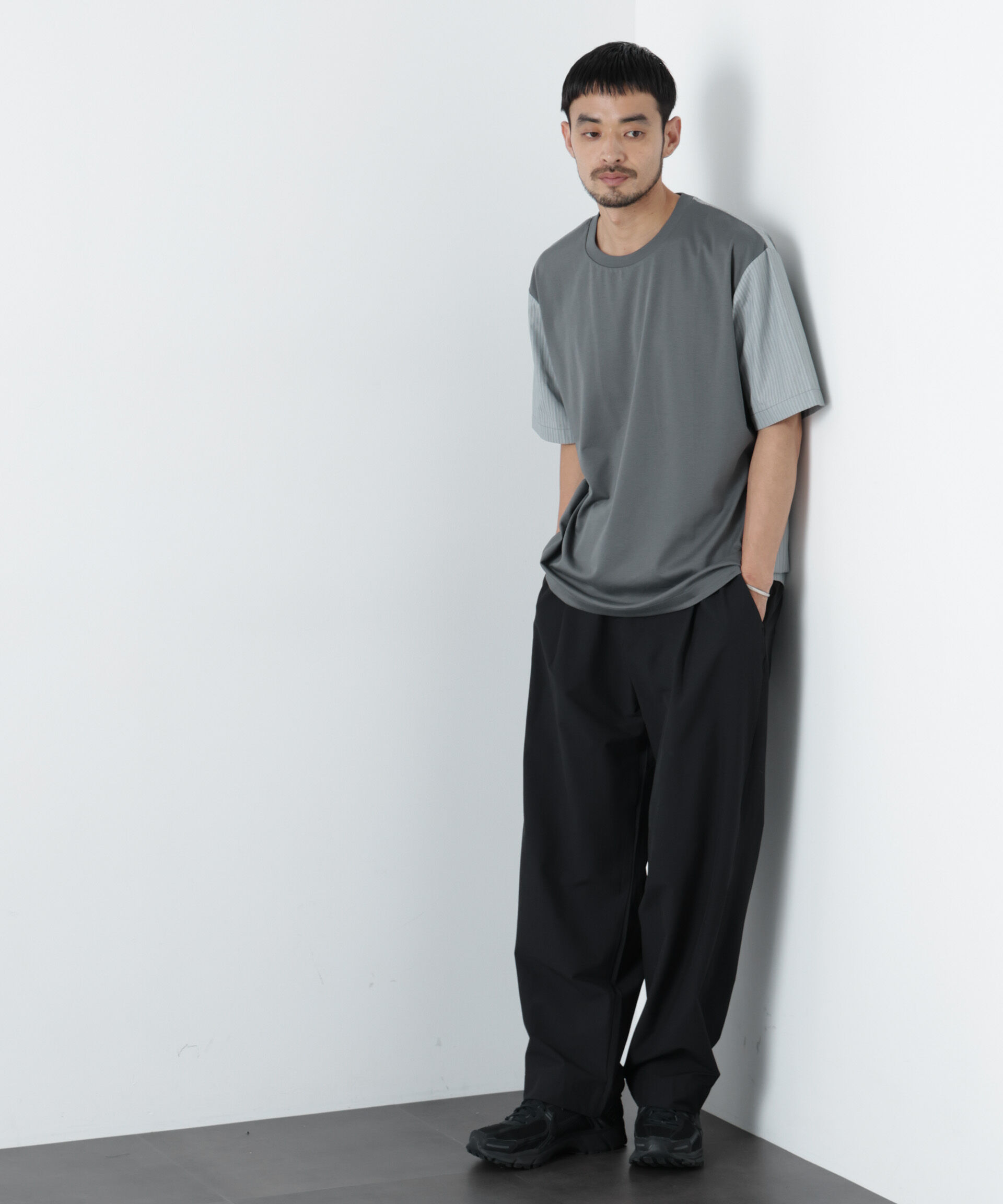 nano･universe「スムース布帛ドッキングTシャツ 半袖」|Tシャツ・カットソー|