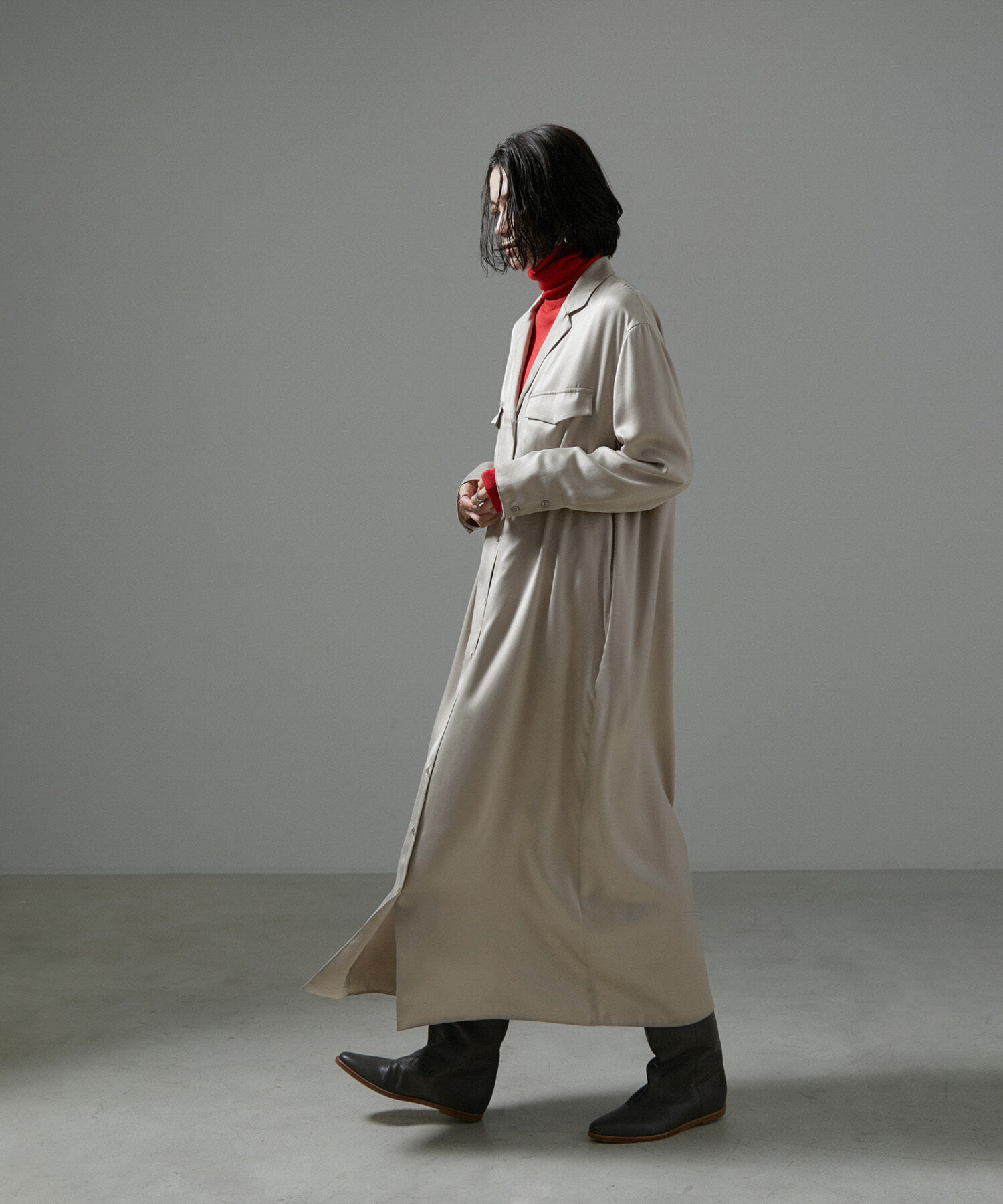 SALON adam et rope'「[24AW]GENTLE SILKシャツワンピース【セットアップ対応】」|その他|