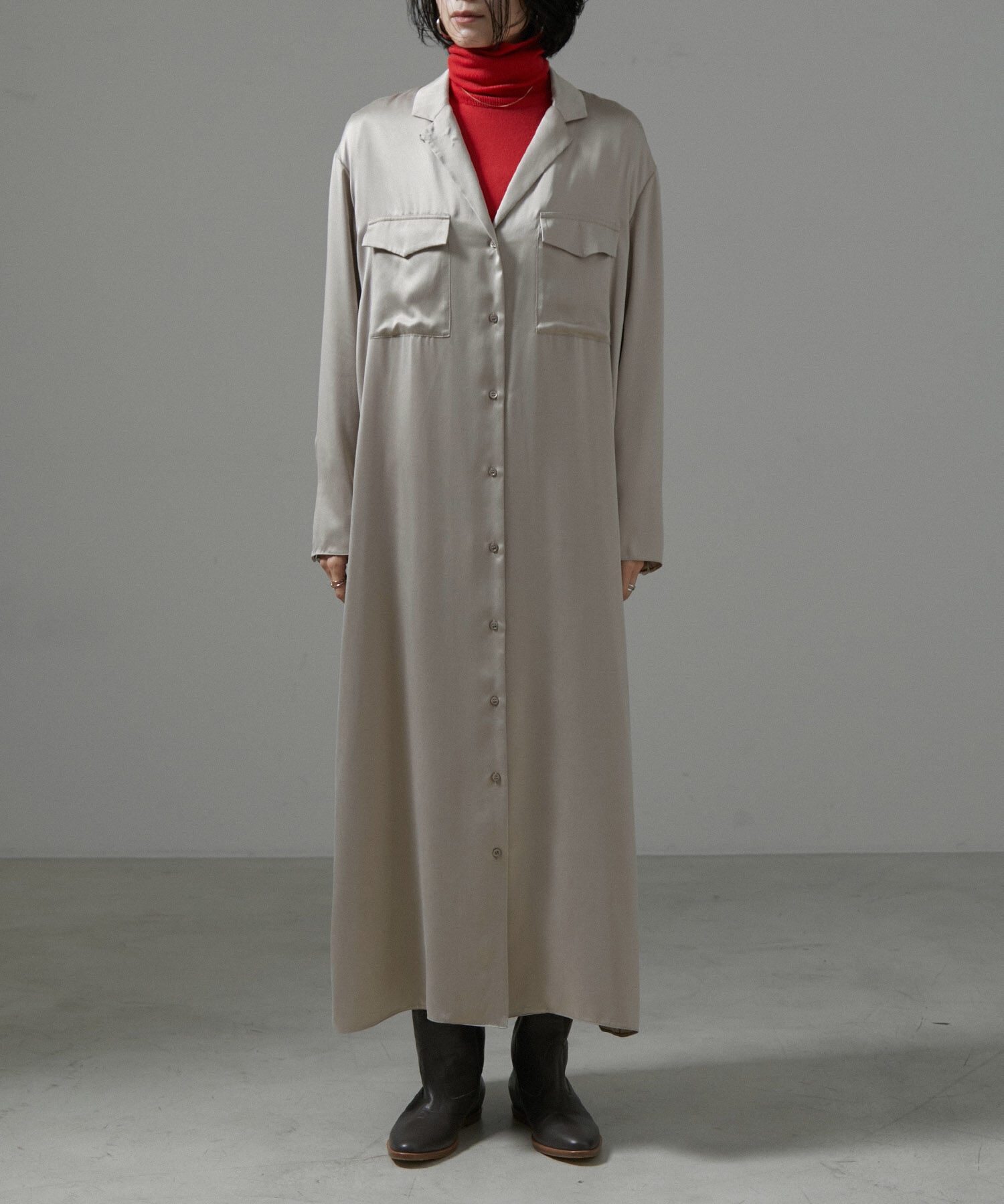 SALON adam et rope'「[24AW]GENTLE SILKシャツワンピース【セットアップ対応】」|その他|