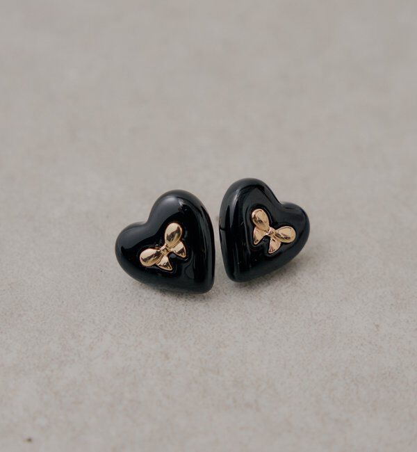  「リボンデザインハートピアス」|ピアス|