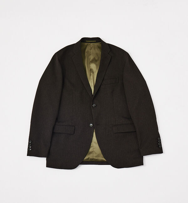 ABAHOUSE「【セットアップ対応/FLEX JACKET】クラシック ヘリンボーン ジャケット」|テーラードジャケット|ブラウン