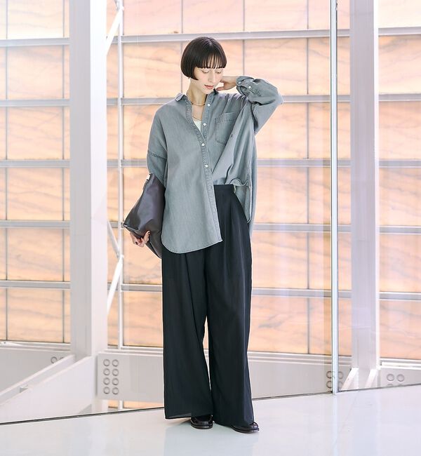 Rouge vif「【定番人気 / 2026AW】デニムオーバーサイズシャツ【予約】」|シャツ・ブラウス|