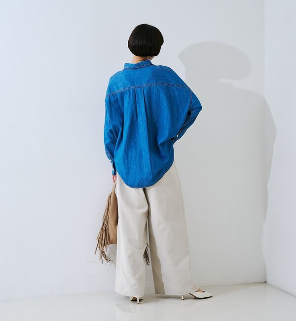 Rouge vif「【定番人気 / 2026AW】デニムオーバーサイズシャツ【予約】」|シャツ・ブラウス|
