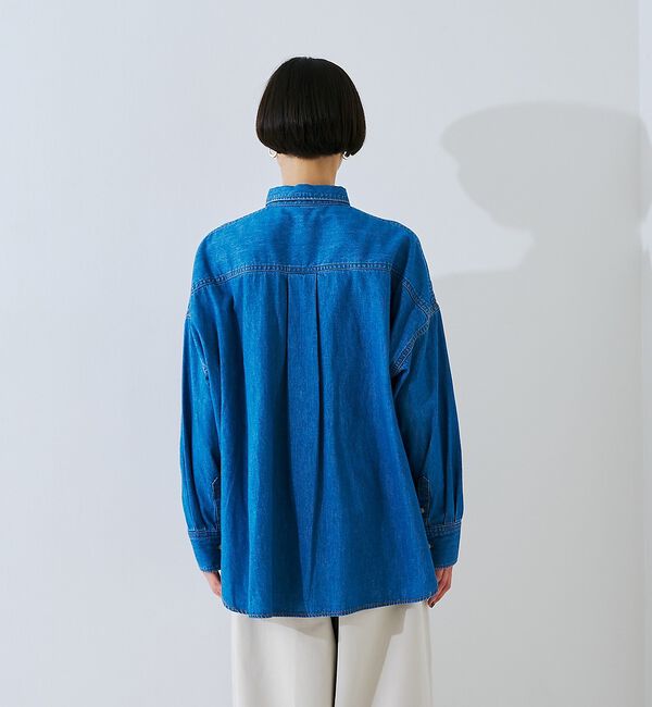 Rouge vif「【定番人気 / 2026AW】デニムオーバーサイズシャツ【予約】」|シャツ・ブラウス|