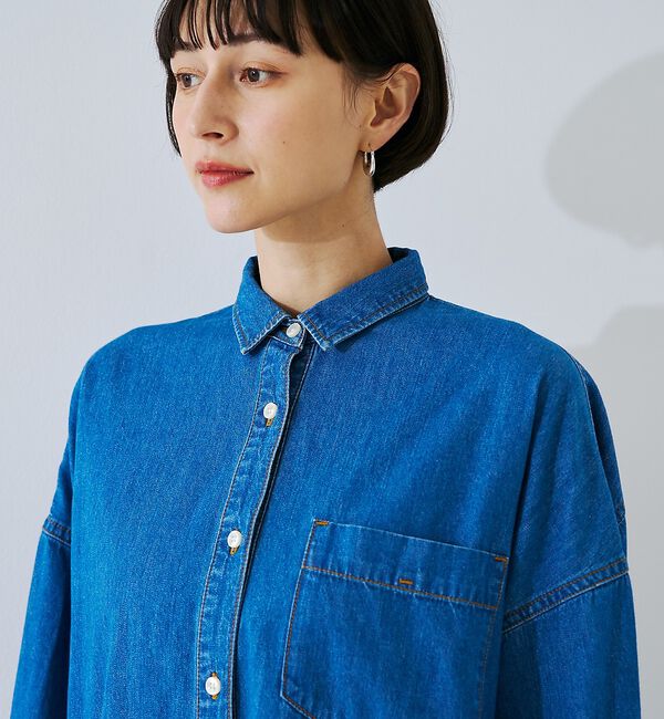 Rouge vif「【定番人気 / 2026AW】デニムオーバーサイズシャツ【予約】」|シャツ・ブラウス|