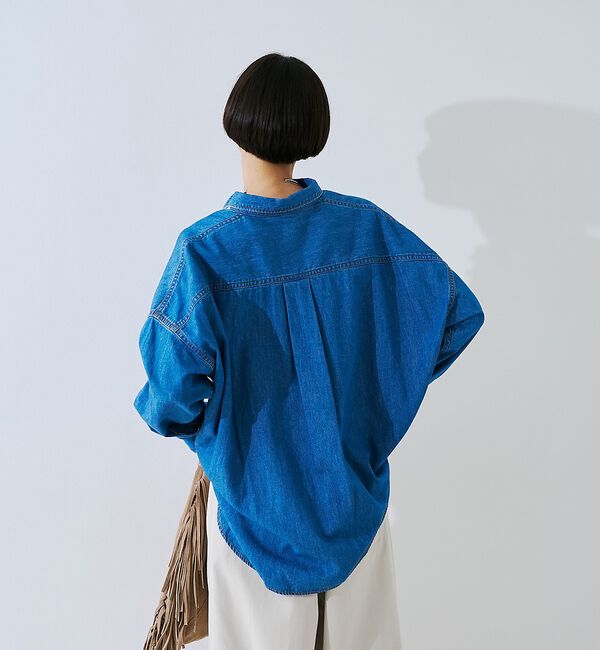 Rouge vif「【定番人気 / 2026AW】デニムオーバーサイズシャツ【予約】」|シャツ・ブラウス|