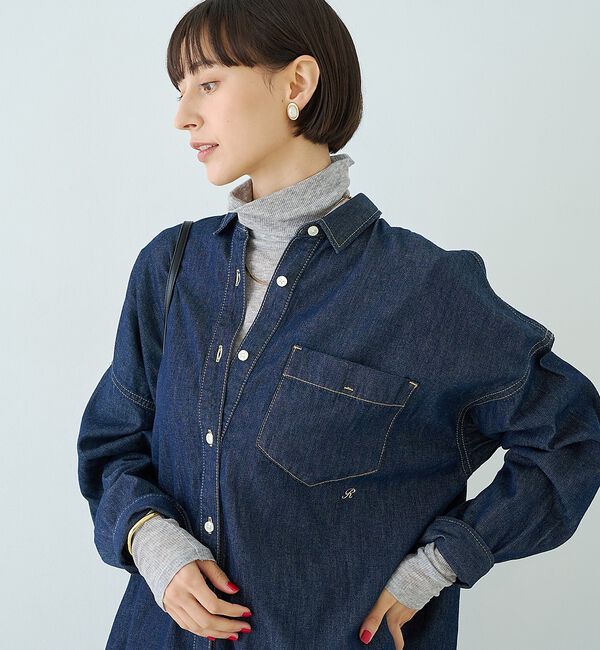 Rouge vif「【定番人気 / 2026AW】デニムオーバーサイズシャツ【予約】」|シャツ・ブラウス|
