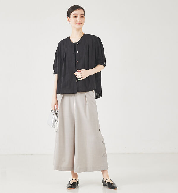 qualite「サイドボタンクロップドパンツ」|その他|