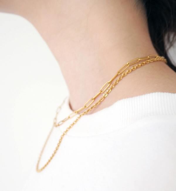  「【soffitto&times;&O】別注《２連チェーン》重ね付け風ネックレス」|ネックレス|