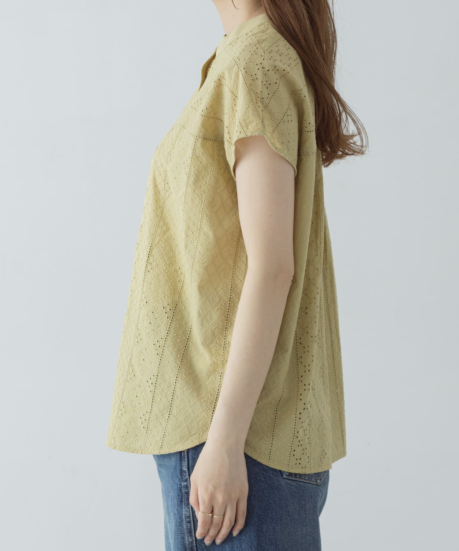 Sonny Label 「『WEB限定』バンドカラーコットンレースシャツ」|シャツ・ブラウス|