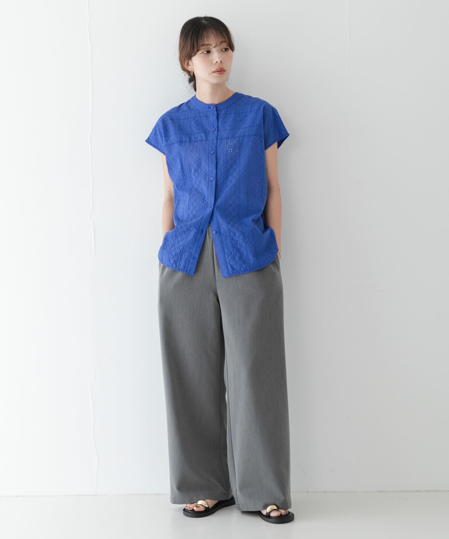 Sonny Label 「『WEB限定』バンドカラーコットンレースシャツ」|シャツ・ブラウス|